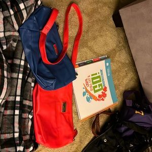 Two small purses with one strap